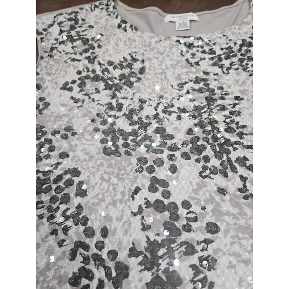 Liz Claiborne Collection Sequin Sleeveless Top Grey Multi 1X NWT Women's Neutral - Picture 3 of 8